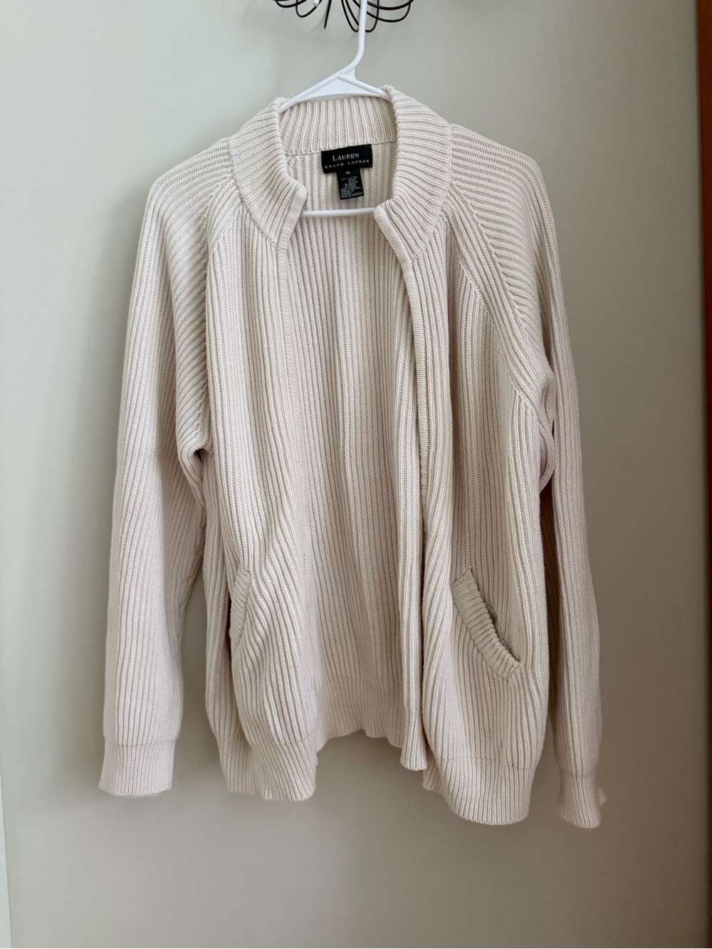 Vintage Ralph Lauren White Sweater Zip Up